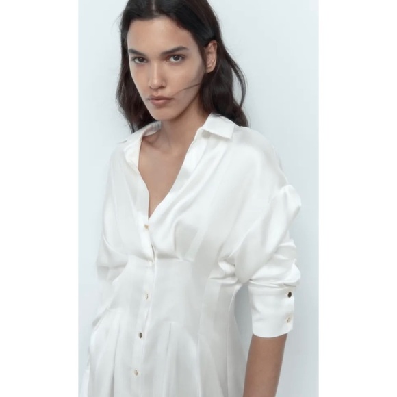 Zara darted satin effect mini dress BLOGGERS FAVORITE!!!! - Picture 3 of 9